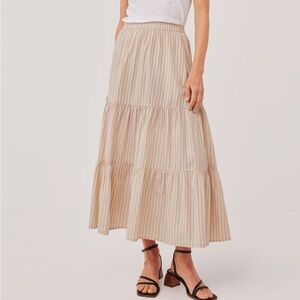 Pact Organic Sunset Light Gauze Tiered Skirt, L